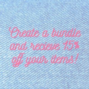 Create a bundle and receive 15% off your items!